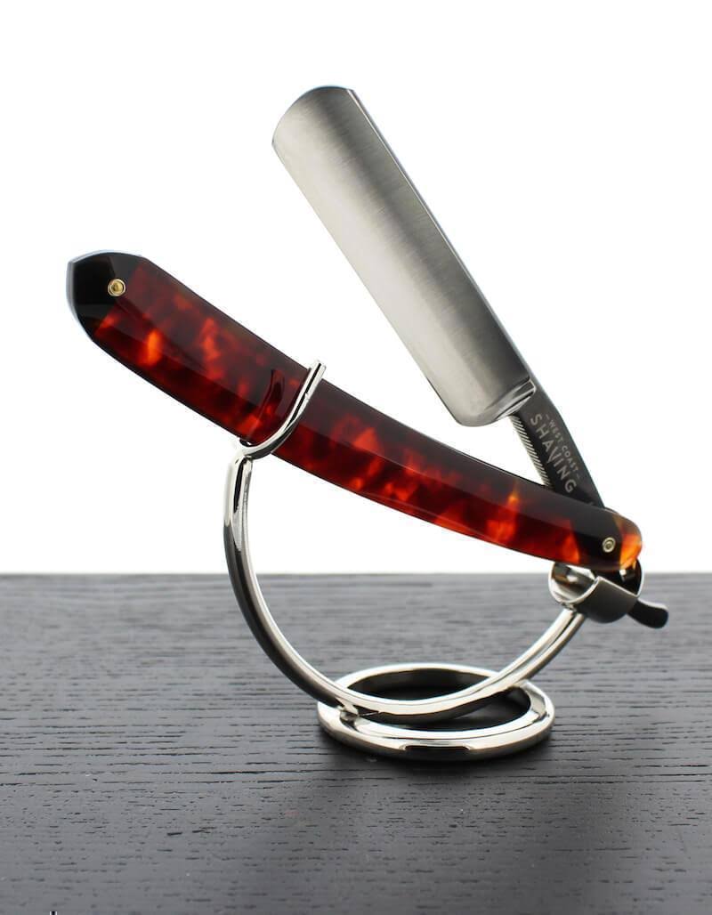 Red Tortoise Shell Straight Razor, 5/8 Carbon Steel V70722