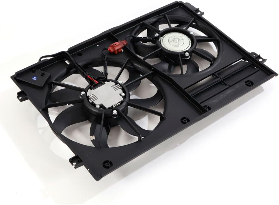 Cooling Fan Motor Assembly Compatible with 2006-2014 Audi A3 Quattro TT Quattro Beetle CC Eos Goif GTI Jetta Passat 2.0L Q21497