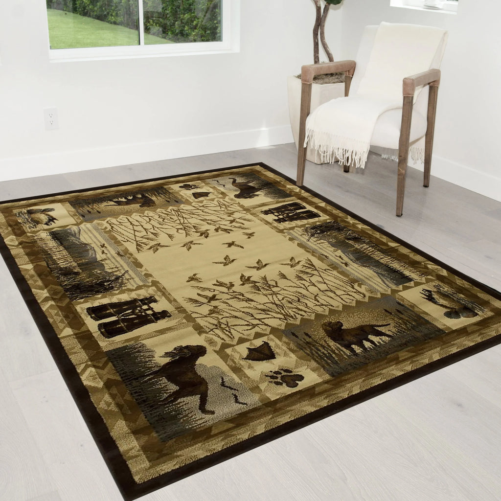 Multicolor Geometric Cabin Area Rug X705389