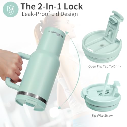 40oz Stainless Steel Insulated Tumbler with Handle and Straw K715885