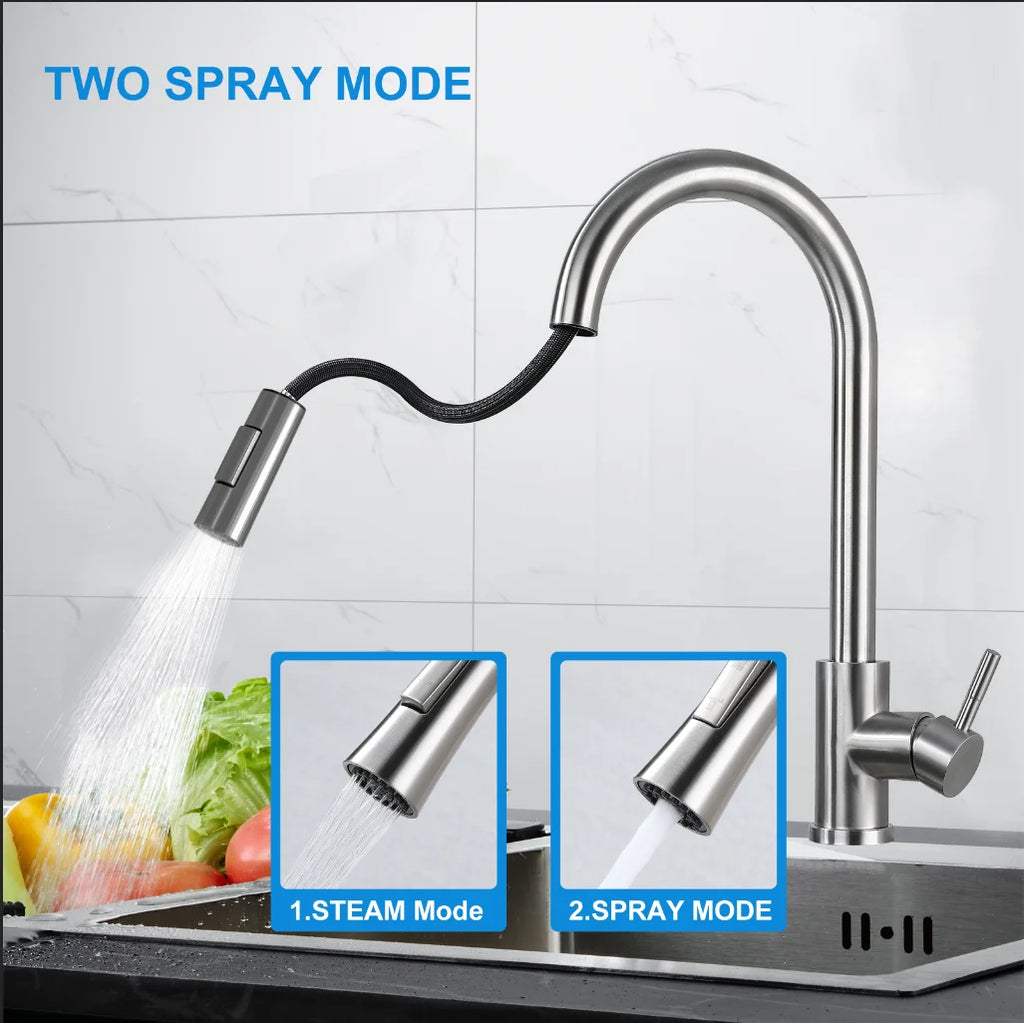 304 Stainless Steel Pull Down Kitchen Faucet G55435