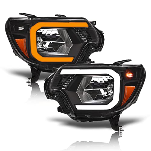 Black Projector Headlights with LED Light Bar W381