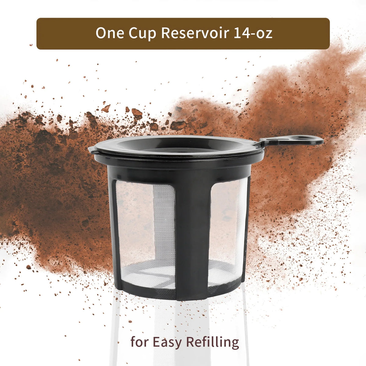 2 in 1 Single Serve Coffee Maker with Reusable Filters, Red D890646