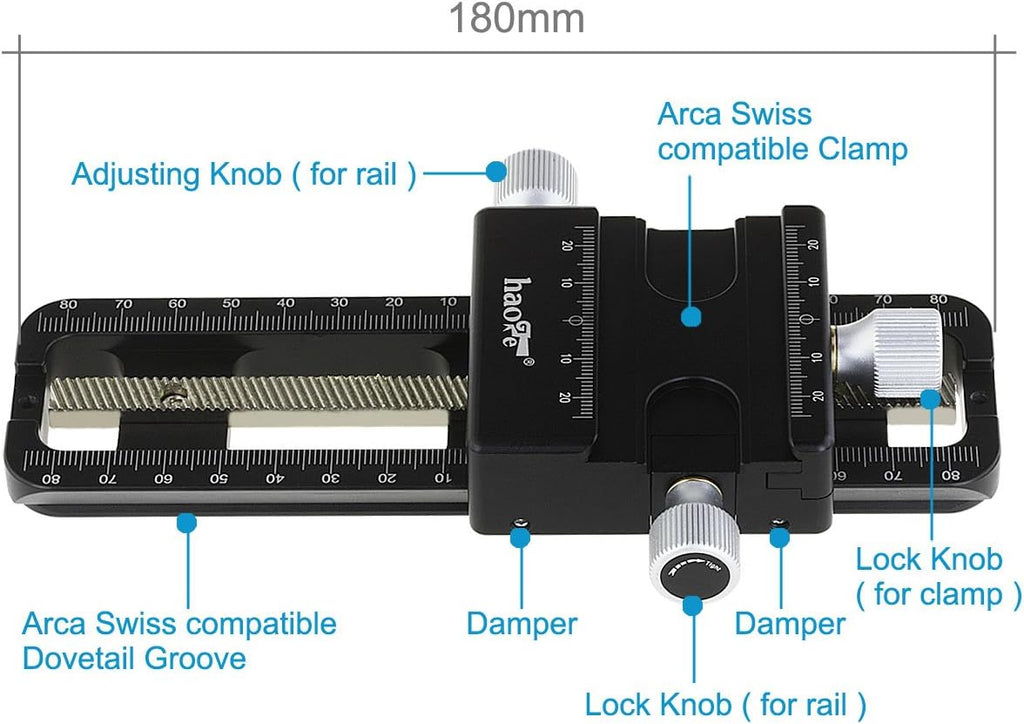 Macro Focusing Rail with Arca Swiss Type Quick Release Clamp U3783