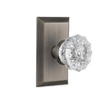 Antique Pewter Crystal Glass Door Knob F8741