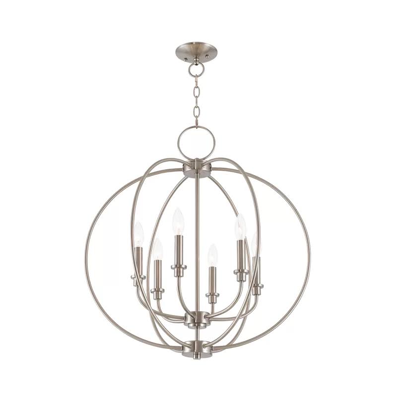 6-Light Globe Chandelier Brushed Nickel Y6285