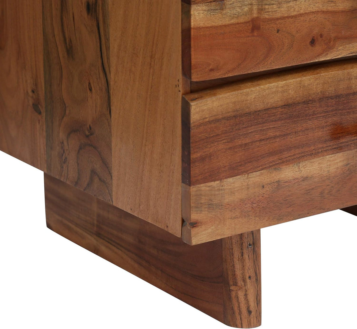 Dark Natural Acacia Wood 3 Drawer Nightstand Q3539