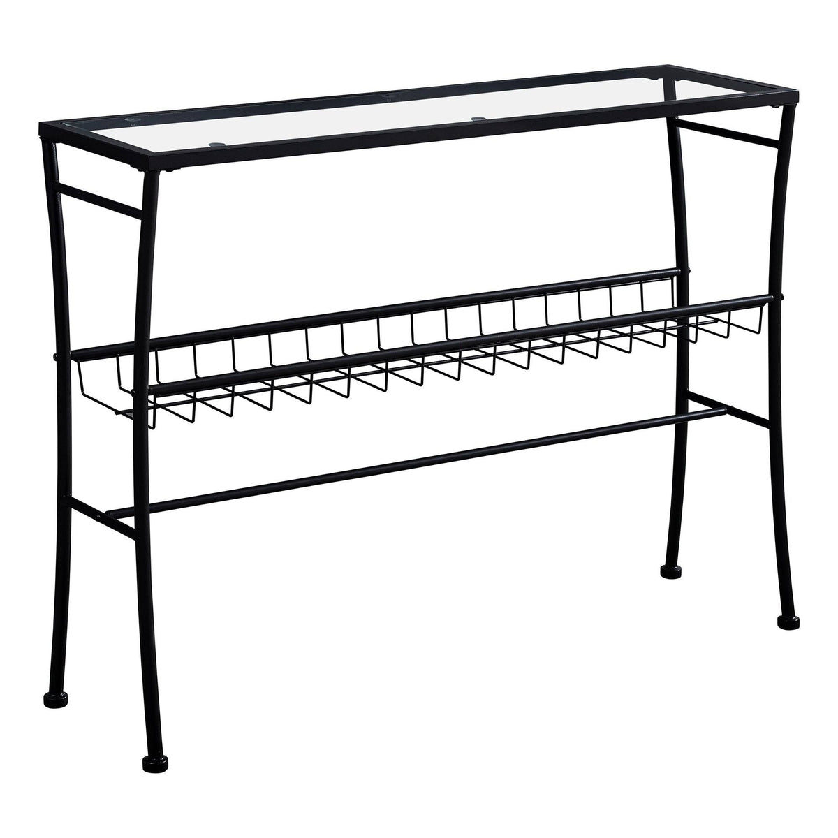 Black Tempered Glass Accent Table C67650