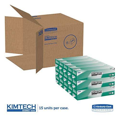 Kimwipes Delicate Task Wipers, 1-Ply, 196 per Box, Case of 15 Boxes L62130
