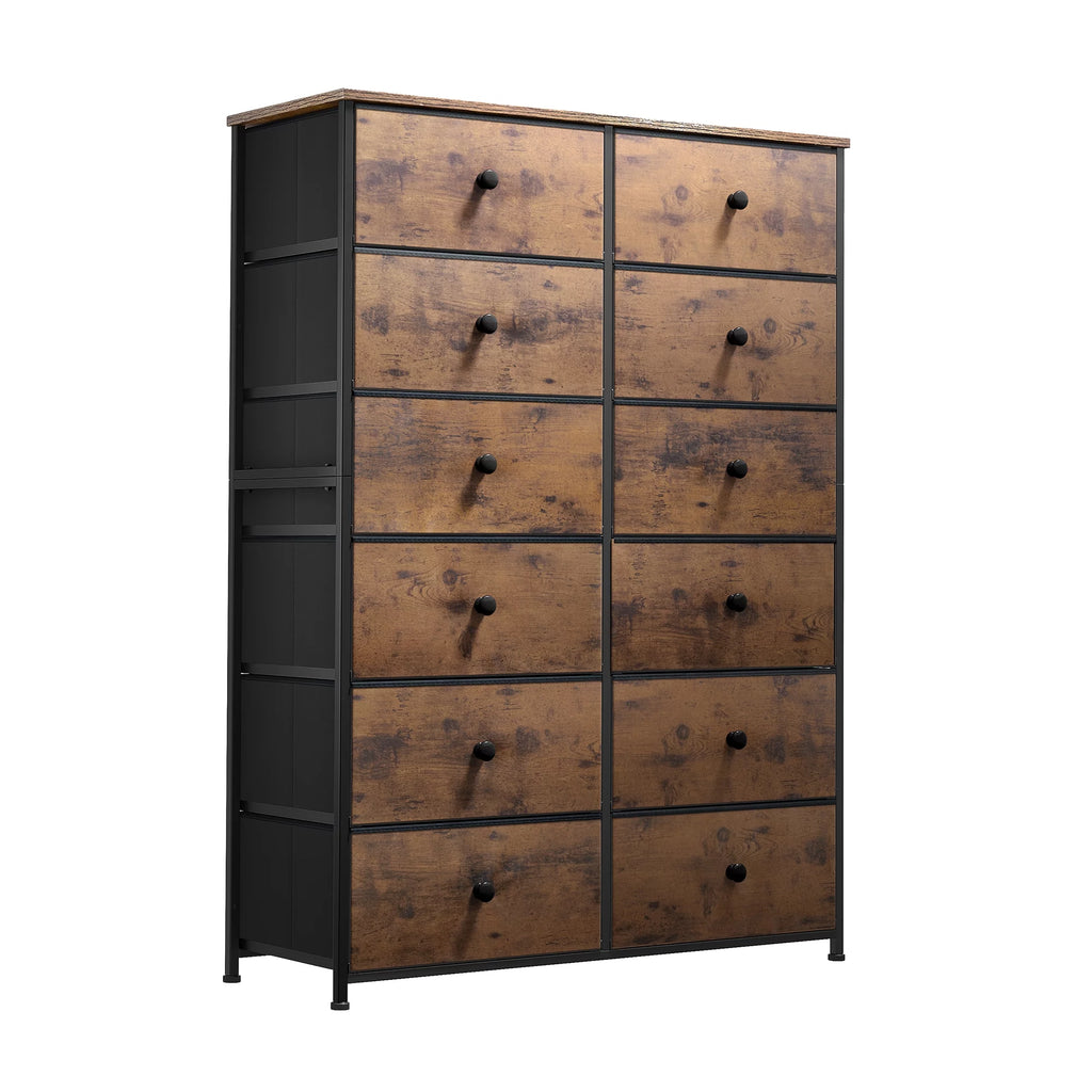 Set of 2 12 Drawer Fabric Dresser B999