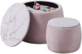 Set of 2 Round Nesting Ottoman with Lid H958301