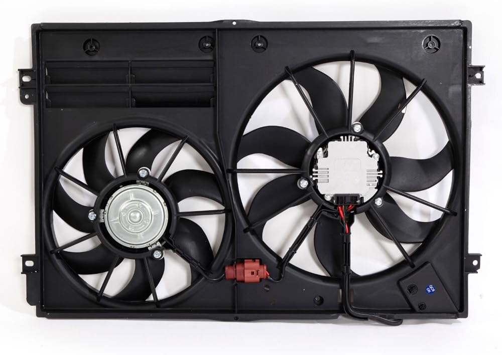 Cooling Fan Motor Assembly Compatible with 2006-2014 Audi A3 Quattro TT Quattro Beetle CC Eos Goif GTI Jetta Passat 2.0L Q21497