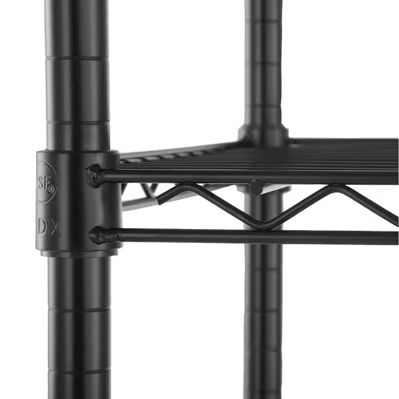 5-Tier Steel Wire Shelving Unit in Black H302349