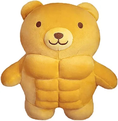Cartoon Muscle Bear Plush Teddy Bear Large Doll, 27.5 inch T473