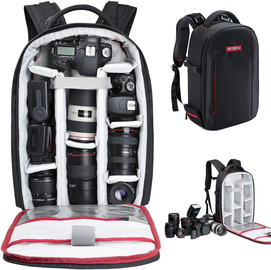 Black Large Waterproof DSLR Camera Backpack H54649