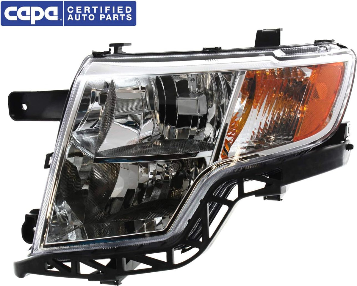 Headlight Assembly Compatible with 2007-2010 Ford Edge Halogen Chrome Driver Side G12783