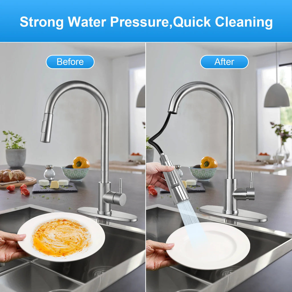304 Stainless Steel Pull Down Kitchen Faucet G55435