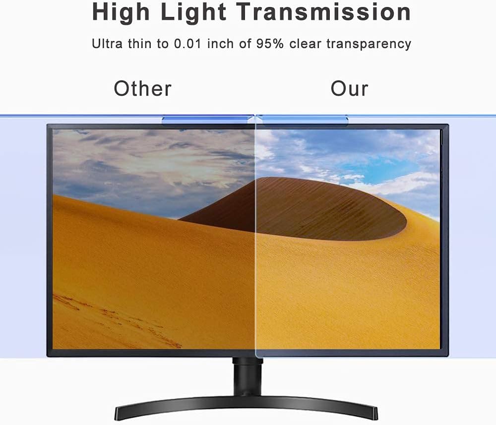 Anti Blue Light Screen Protector for 23 23.6 23.8 24 inch Desktop Monitor, Widescreen Frame Hanging Type, Pack of 2 V7948
