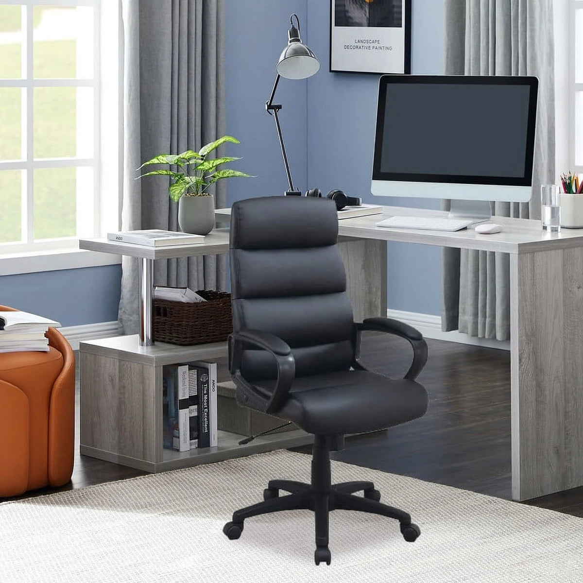 Black Bonded Leather Office Chair B612