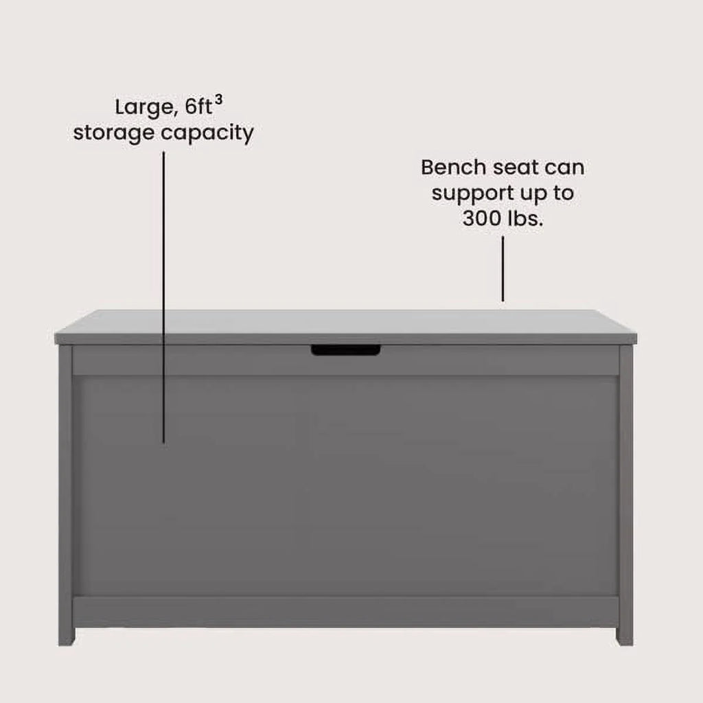 32” Wood Toy Box Chest with 2 Safety Hinges V6079