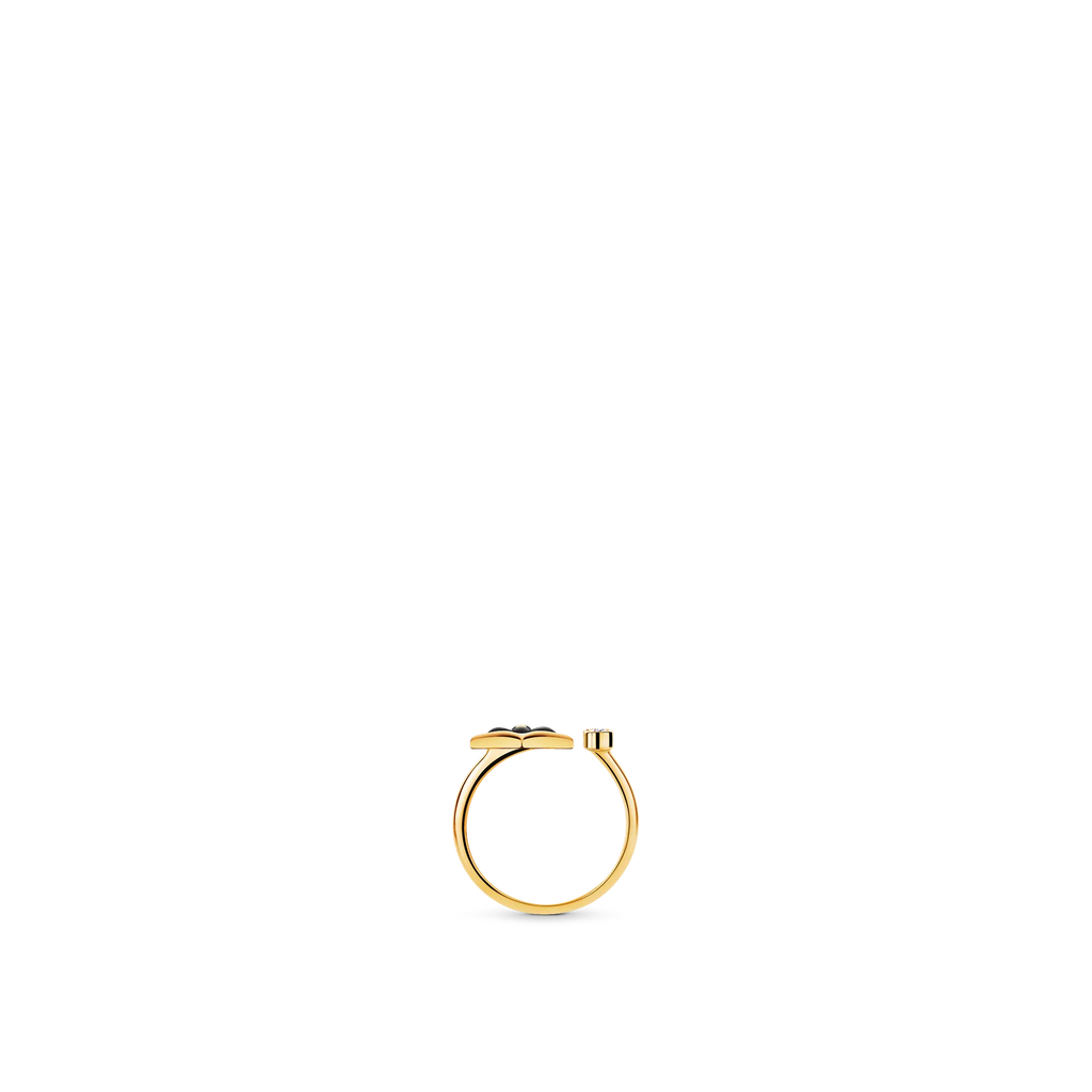 Yellow Gold Onyx Diamonds Ring S95477