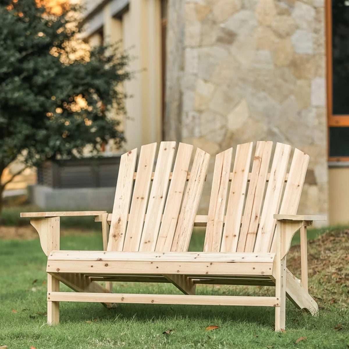 Wood Adirondack Chair for 2 Persons S846