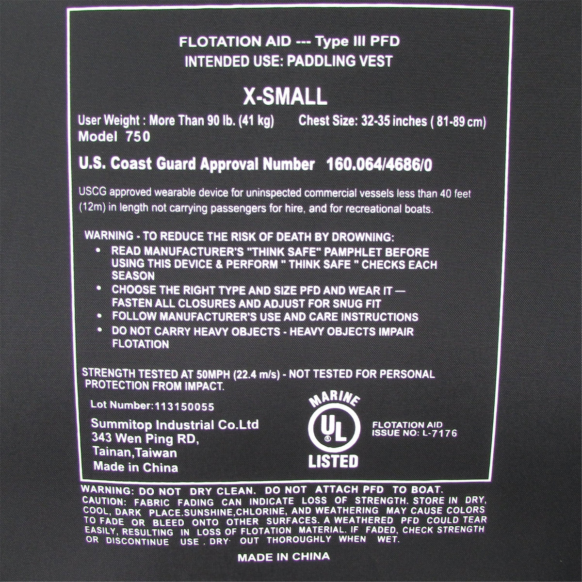 Skipper Adult Small Flotation Vest Q2392