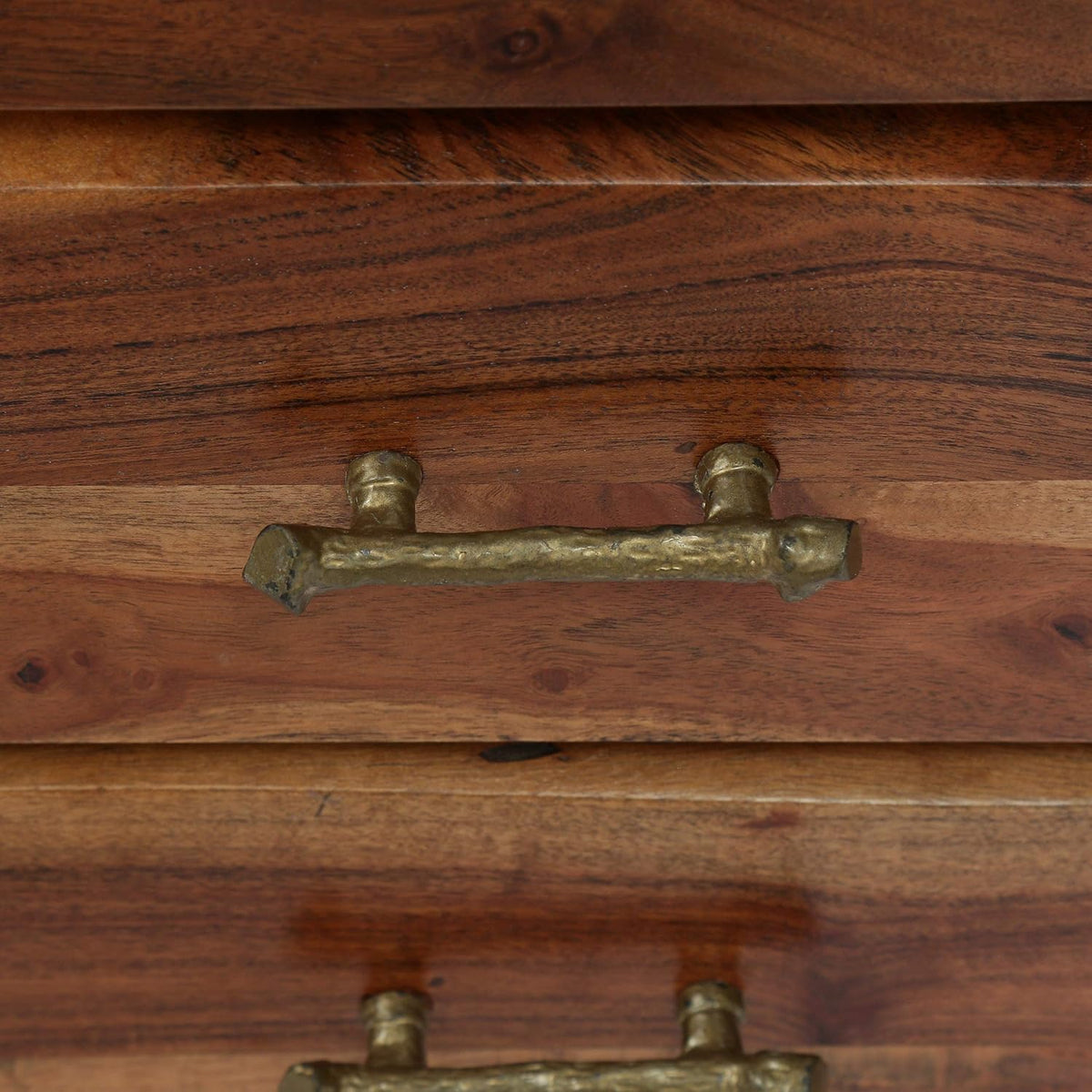 Dark Natural Acacia Wood 3 Drawer Nightstand Q3539