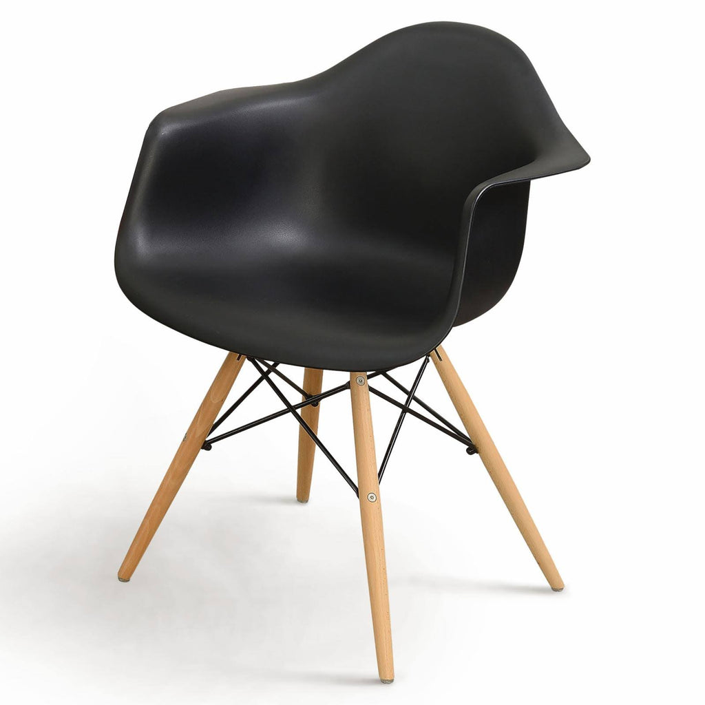 Black Modern Dining Arm Chair Set of 2 R4333
