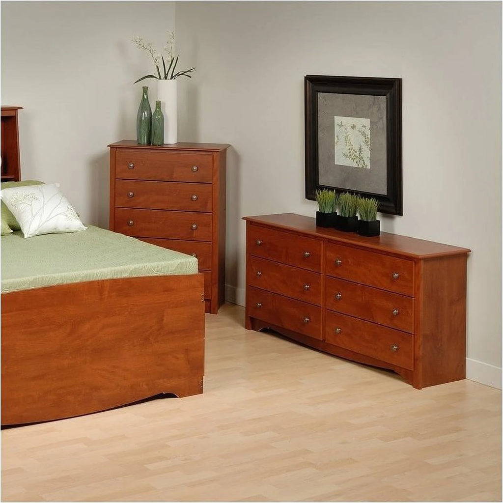 6 Drawer Double Dresser Cherry P4755