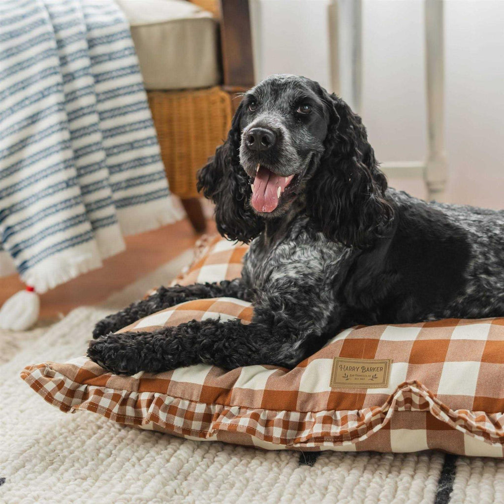Brown Gingham Print Envelope Dog Bed W331
