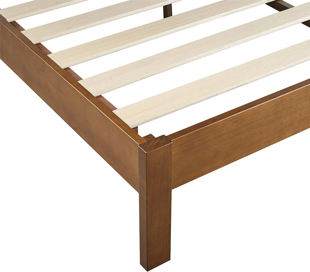 Queen Antique Espresso Wood Platform Bed Frame S580537