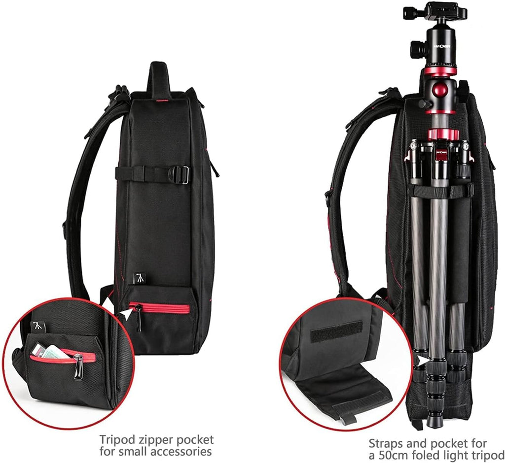 Black Large Waterproof DSLR Camera Backpack H54649