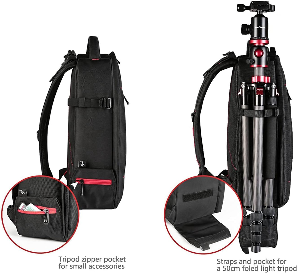 Black Large Waterproof DSLR Camera Backpack H54649