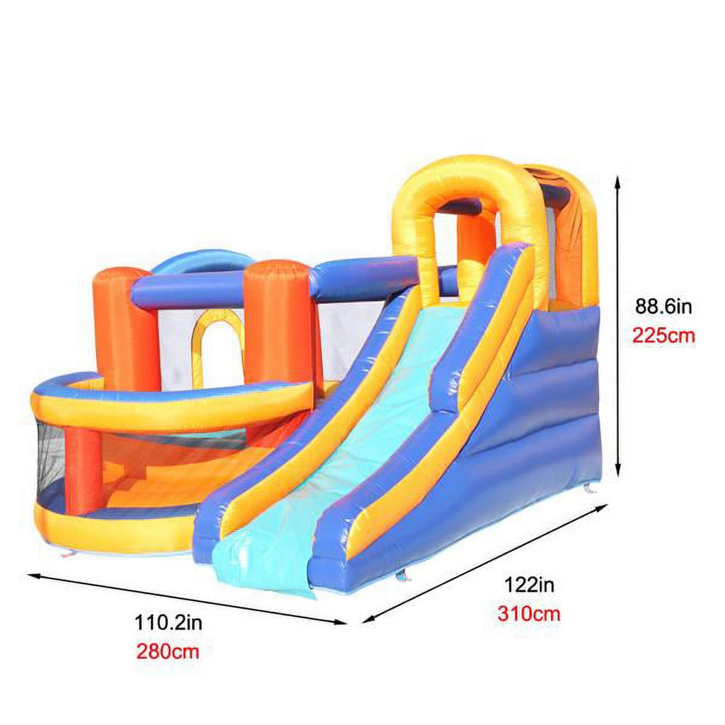 Inflatable Bounce House Slide Bouncer with Basketball Hoop Climbing Wall E126