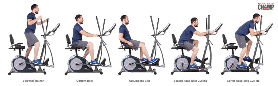 3-in-1 Elliptical and Exercise Bike with Heart Rate Monitor G877