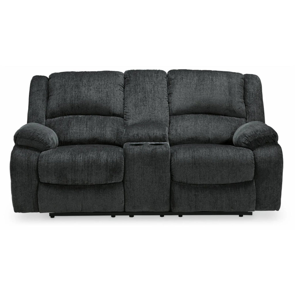 Slate Reclining Loveseat with Console T463