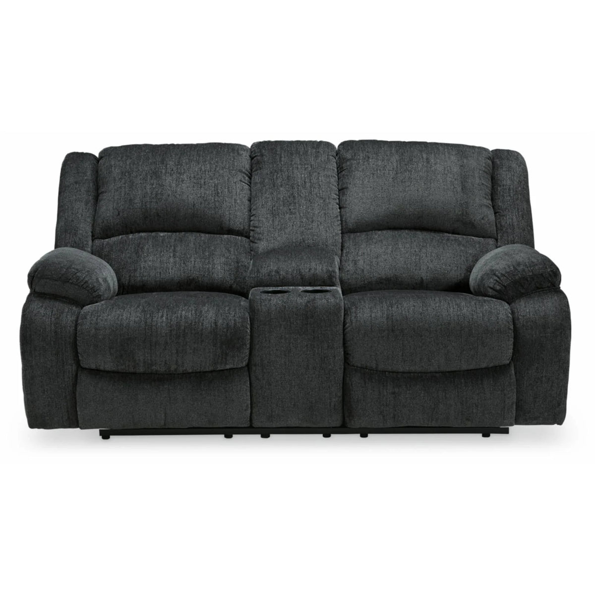 Slate Reclining Loveseat with Console T463