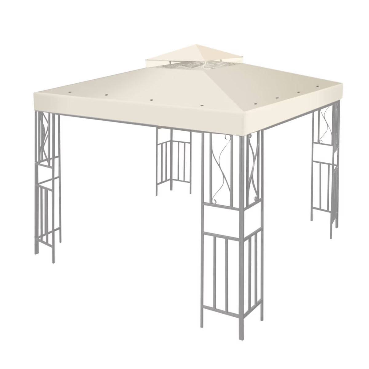 10 x 10 Feet Gazebo Canopy Top Replacement Cover with Plain Edge Polyester Z259762