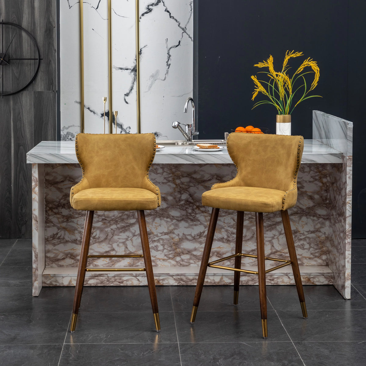 Yellow Set of 2 Bar Stool A937331