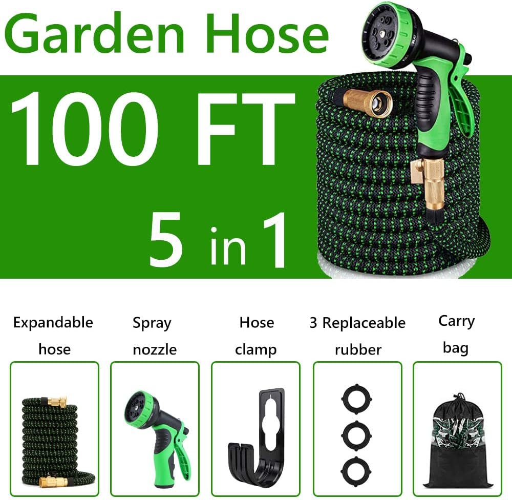 100FT Pack of 2 Expandable Garden Hose with Spray Nozzle R512