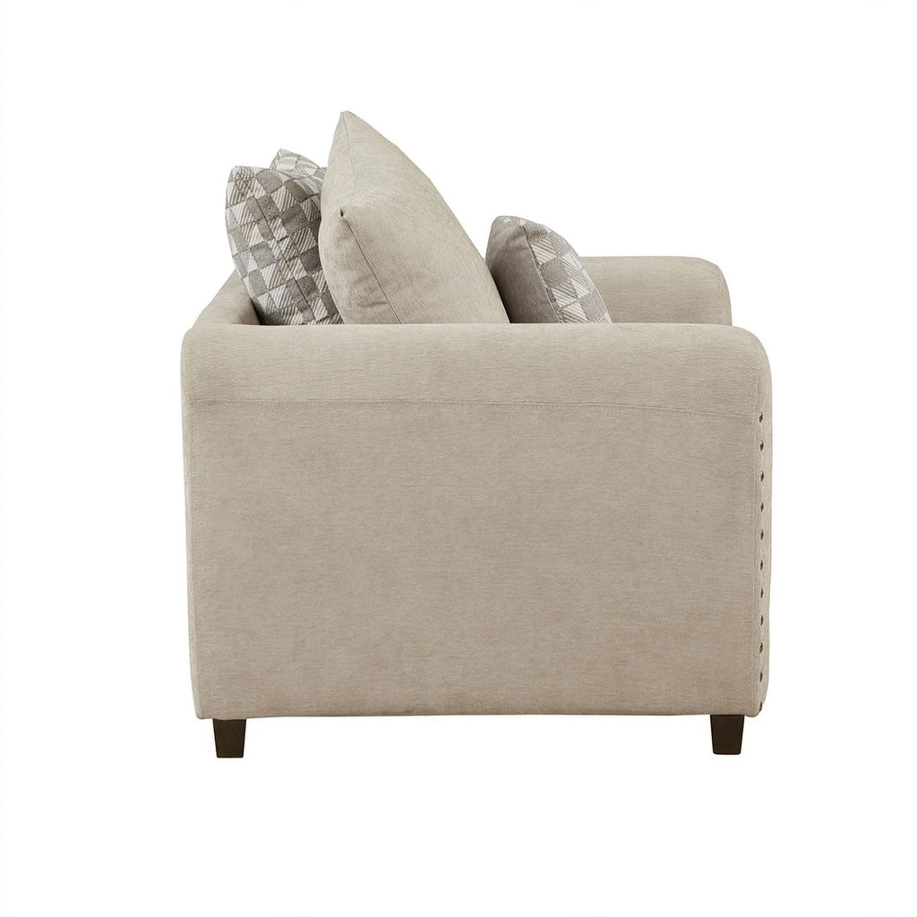 Light Brown Chenille Living Room Chair E198