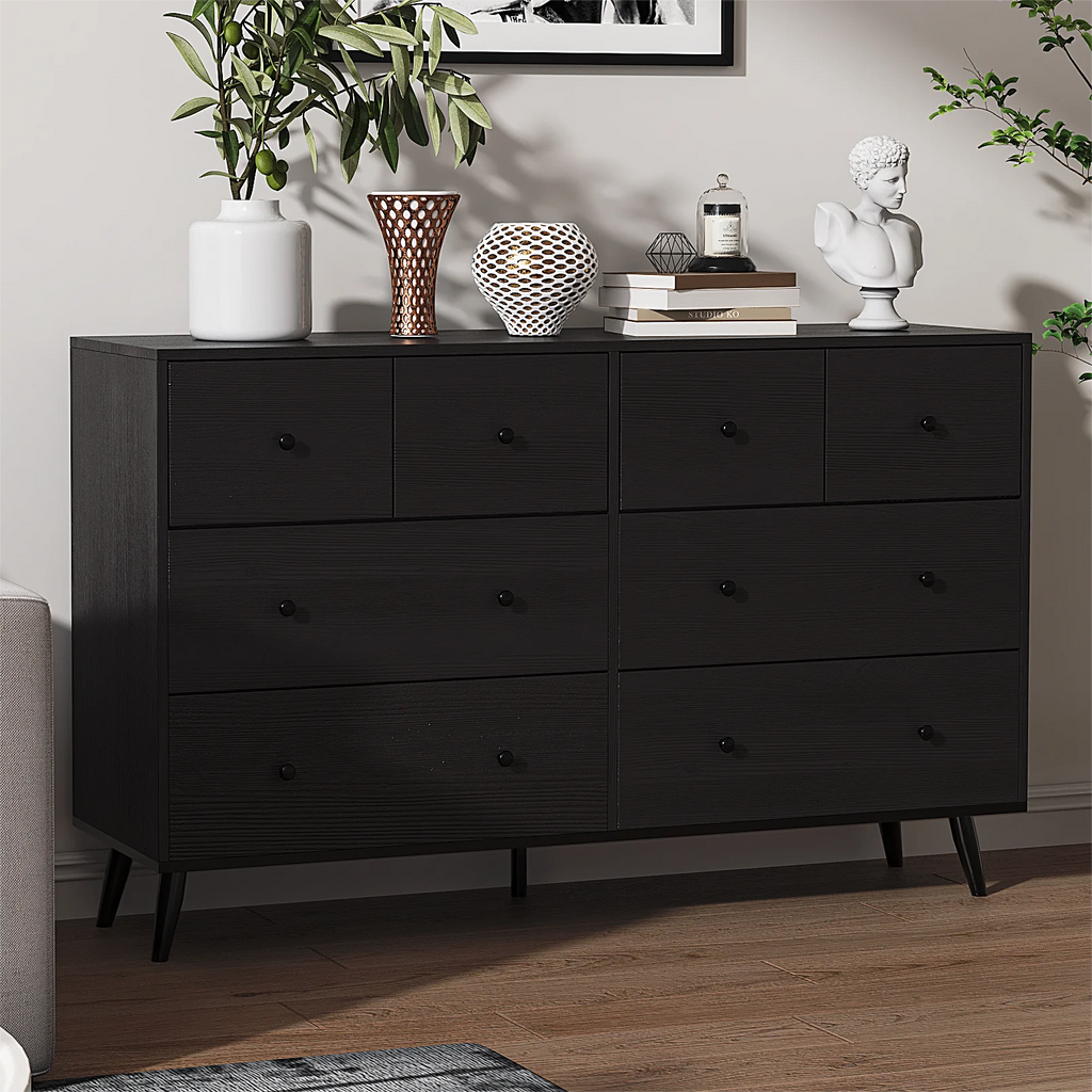 White 6 Drawer Rustic Wood Dresser C5280