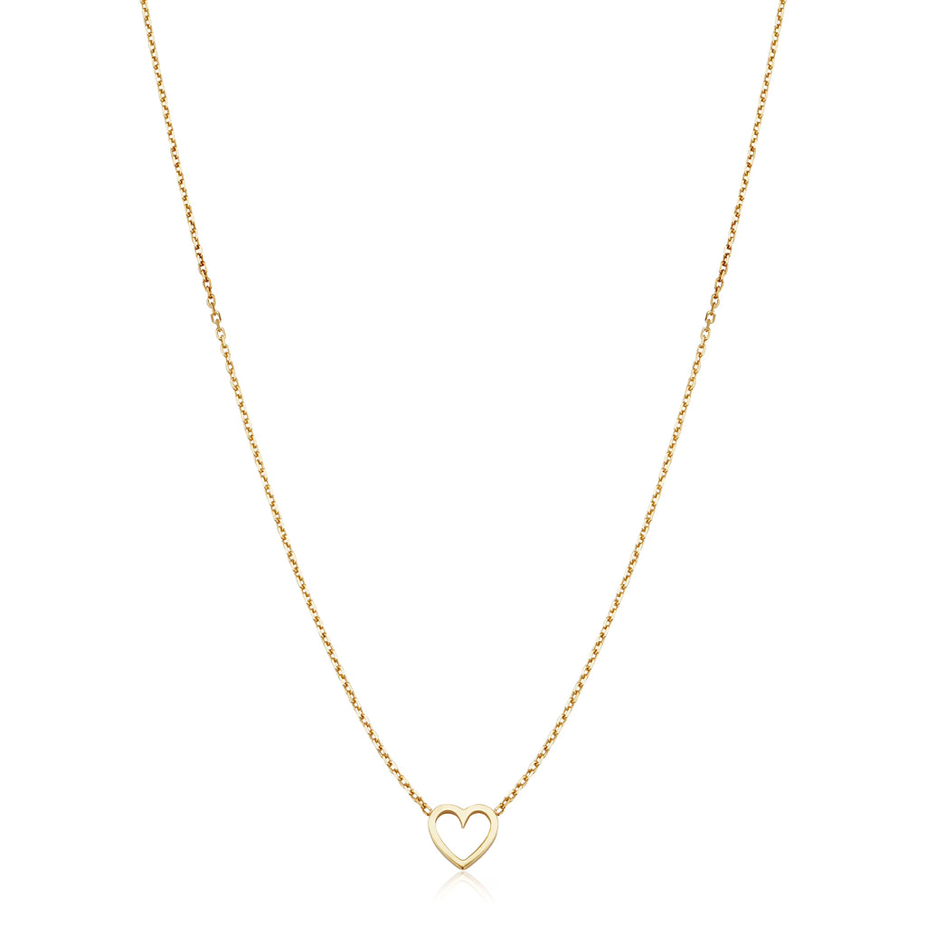 14k Yellow Gold Petite Heart Necklace W224