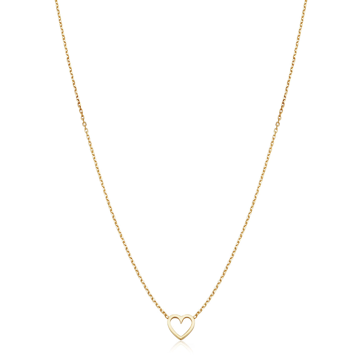 14k Yellow Gold Petite Heart Necklace W224