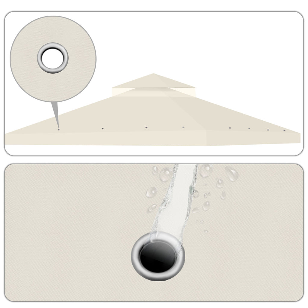 10 x 10 Feet Gazebo Canopy Top Replacement Cover with Plain Edge Polyester Z259762