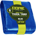 Heavy Duty 8 Mil Waterproof Poly Tarpaulin with Reinforced Edges, Brown/Black 18′ X 24′, Pack of 2 P312799