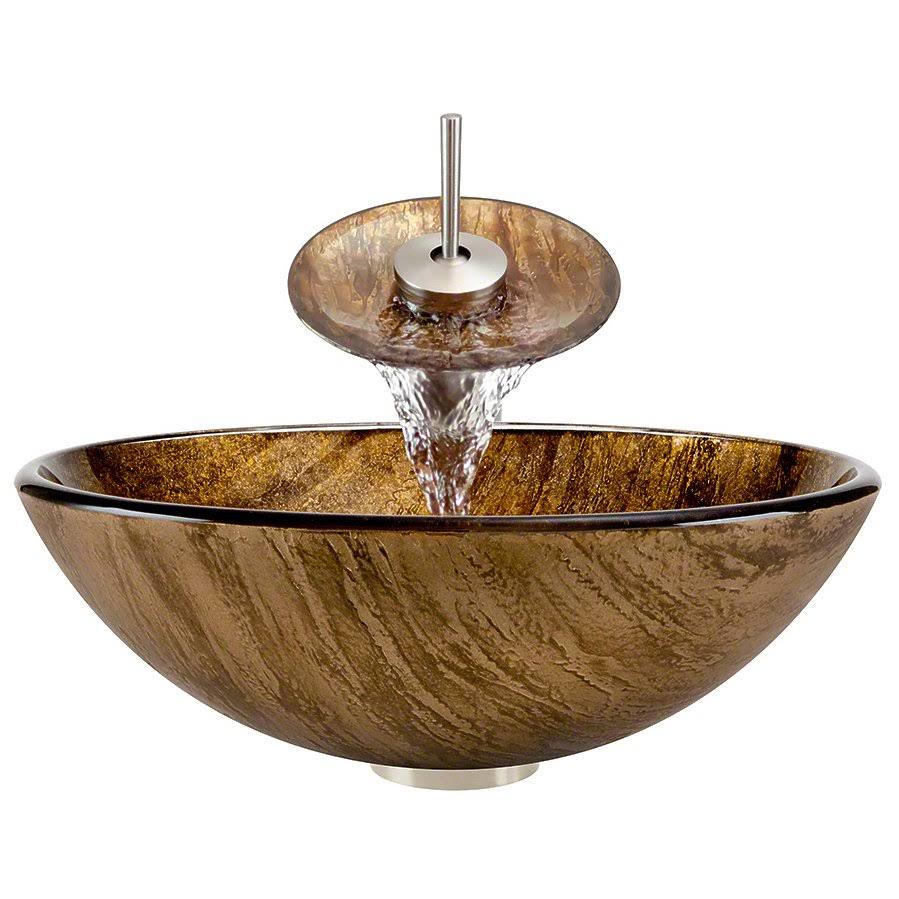 Crystal Brushed Nickel Vessel Faucet Ensemble K906776