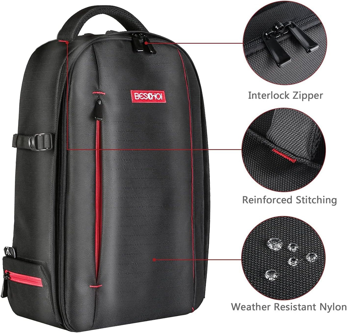 Black Large Waterproof DSLR Camera Backpack H54649