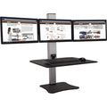 Black Electric Triple Monitor Standing Desk H51410